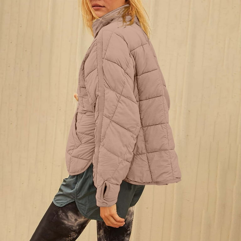 Cathalem Down Jacket Women's Lightweight Down Coat Long Sleeve