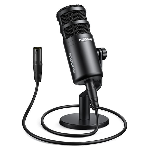 MAONO XLR Dynamic Microphone, Studio Podcast Cardioid Mic for Live Streaming, Vocal, Recording, Voice Over, Voice Isolation Techn