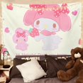 thumbnail image 4 of Tapiz de animales Kawaii para decoración de pared, tapiz con diseño de gato, conejo y oso, decoración para sala de estar, hogar y dormitorio para niños, 4 of 4