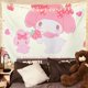 thumbnail image 4 of Tapiz de animales Kawaii para decoración de pared, tapiz con diseño de gato, conejo y oso, decoración para sala de estar, hogar y dormitorio para niños, 4 of 4
