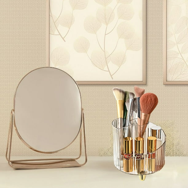 Estuche Organizador de Brochas de Maquillaje con Múltiples Rejillas, Transparente, para Guardar Brochas, Lápices Labiales y Perfumes Pequeños.