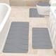 thumbnail image 5 of Juego de 4 alfombrillas de baño de espuma, suaves, absorbentes y antideslizantes, lavables a máquina y de secado rápido, para hogares y baños de invitados. Aestivo | Gris | AESTIVO, 5 of 7