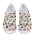 thumbnail image 1 of Zapatos casuales con estampado de gallo y animales de granja para mujer, zapatillas planas sin cordones, cómodas y transpirables, de malla, para verano, 1 of 5