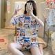 thumbnail image 1 of Nueva ropa de dormir de verano para mujer, conjunto de pantalones cortos de manga corta, informal, fresco y dulce, ropa ligera y cómoda para el hogar, Sudeste Asiático, 1 of 5