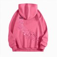 thumbnail image 4 of Godom Women Hoodie Pink Ribbon Hoodies Long Sleeve Drawstring Sweatshirts with Pocket, 4 of 5