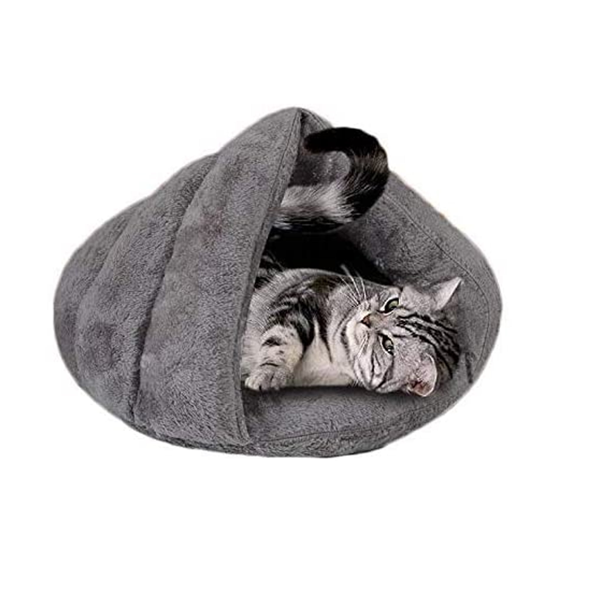 Comfortable Soft Cotton Pet Dogs Cat Winter House Washable Slipper Pet Nest L Gray 