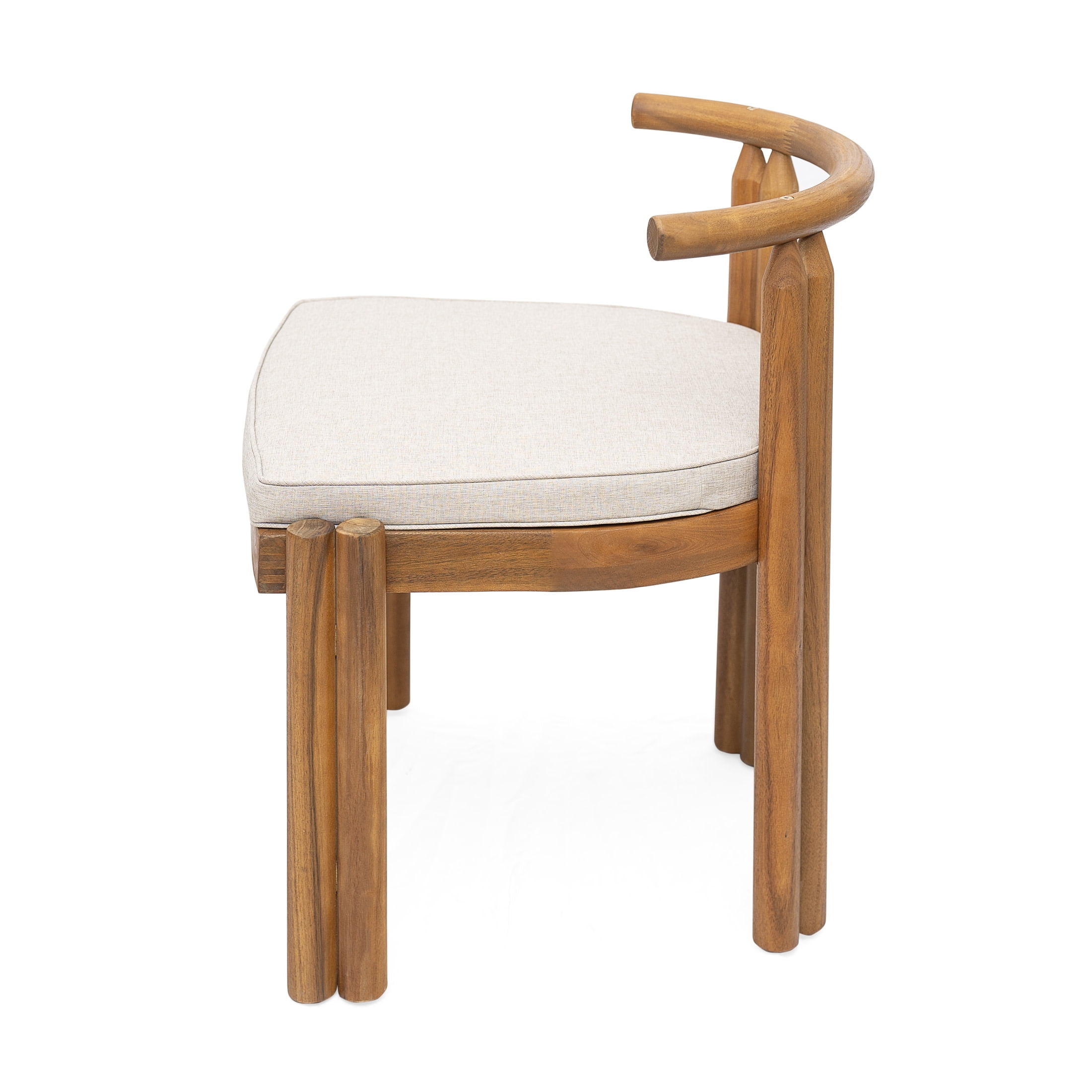Christopher Knight Home Outdoor Dining Set, 8 Seats, Patio Chairs with 79" Table, Teak+Beige