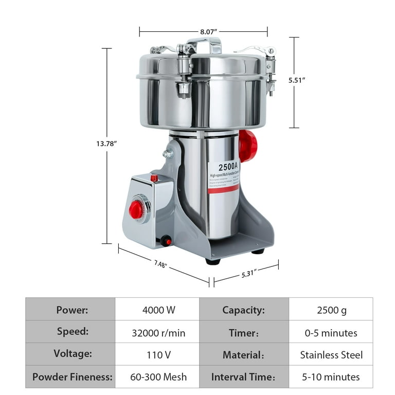1000G Dry Food Mill Electric Grains Grinder Commercial Food