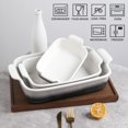 thumbnail image 2 of SWEEJAR Porcelain Bakeware Set for Cooking, 9.8 x 13 inch Ceramic Rectangular baking dish Lasagna Pans for Casserole Dish, Cake Dinner, Kitchen, Banquet and Daily Use (Gradient Gray), 2 of 6