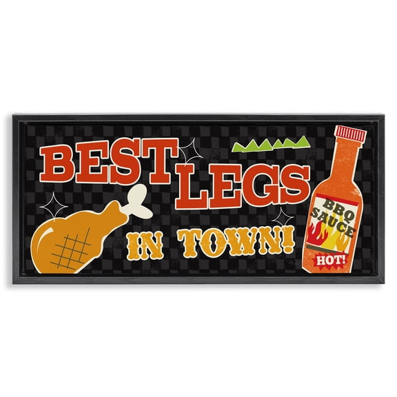 Stupell Industries Contemporary Best Legs in Town Black Floating Frame Canvas Art, 25 x 11, by Pela Studio