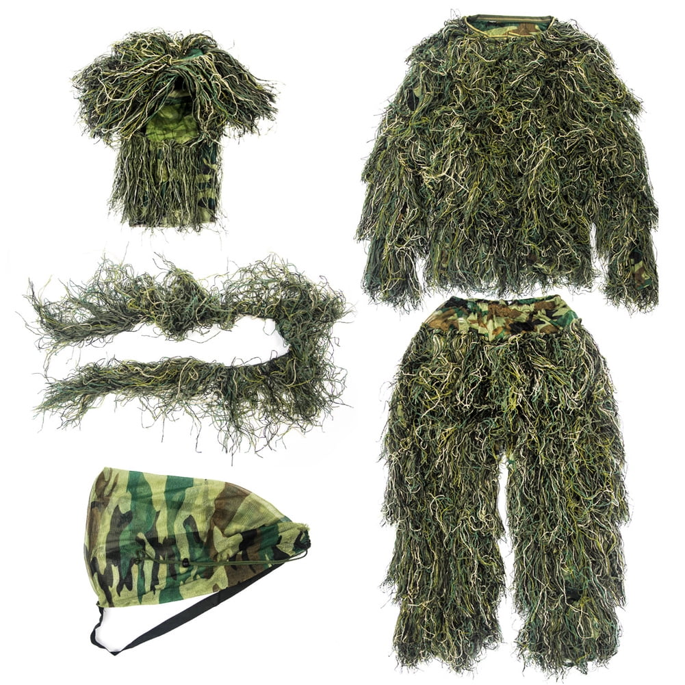 Kids Military 3D Woodland Camouflage Children Games Show Hunting Ghillie Suit 