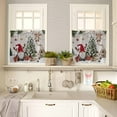 thumbnail image 4 of Christmas Kitchen Curtains and Valances Set, Deer Xmas Gnomes Toy Pine Trees Xmas Ball Box Rod Pocket Window Valance 18 Inch Window Curtain Panels for Living Room Bedroom Laundry, 27.5x36in, 3 Pieces, 4 of 7