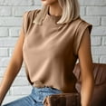 thumbnail image 4 of ECZHAW Womens Summer Solid Color Sleeveless Crewneck T Shirts Ladies Casual Daily Blouse Shirt Tops Comfy Tank Tops, 4 of 7