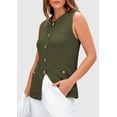 thumbnail image 3 of Chaleco tipo suéter PRETTYGARDEN para mujer 2025, verde, talla S, 3 of 9