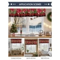 thumbnail image 6 of Christmas Red Plaid Valances for Windows, 42 x 18in, Poinsettia Leaf Winter Floral Rod Pocket Kitchen Valance Curtain Light Filtering Window Treatments for Living Room Bedroom, 1 Panel, 6 of 7