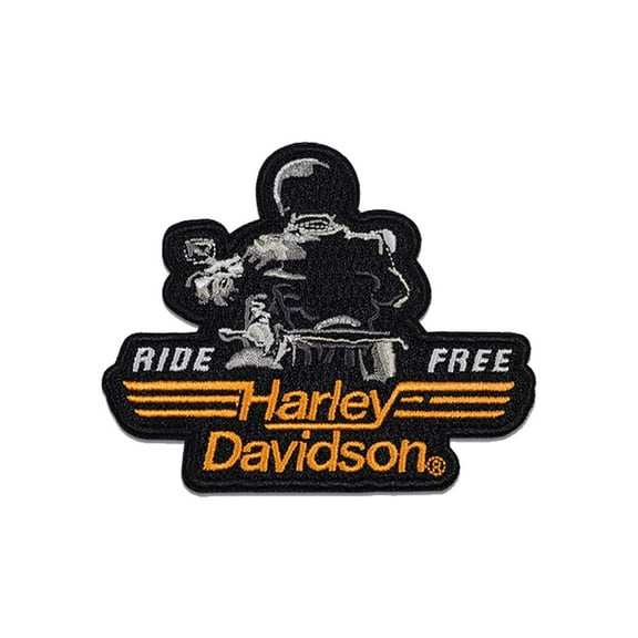 Harley-Davidson 3.5 in. Embroidered Burnin' Rubber Emblem Sew-On Patch - Black, Harley Davidson