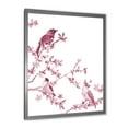 thumbnail image 2 of Beautiful Pink Birds Sitting On Flowering Branches 20 in x 20 in Framed Painting Canvas Art Print, by Designart, 2 of 4