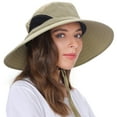 thumbnail image 2 of Women's Gardening Sun Hat Wide Brim Beach Sun Protection Breathable Cotton Summer Sun Hat with Folding Brim/Khaki, 2 of 9
