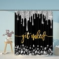 thumbnail image 3 of 4PC Black Funny Get Naked Shower Curtain Sets Bathroom Decor with Rugs, Non-Slip Rug,Toilet Lid Cover, Bath Mat and 12 Hooks 72x72 inches, 3 of 7