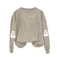 thumbnail image 4 of NMMUED Halloween Sweatshirt Women, Fall Clothes, Halloween Tees for Women, Womens Fall Tops, Halloween Crewneck, Pullover Sweatshirts for Women, Beige L, 4 of 7