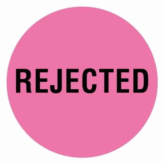 Tapecase Circle Inventory Control Label, Rejected, Pink, Pk1000 16U940