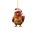 thumbnail image 5 of 6 Pack Farmhouse Chicken Christmas Ornaments, 2D Acrylic Flat Rooster Hanging Decoration, Funny Animal Pendants for Holiday Tree, Car Mirror Charm, Winter Party Decor Gift, 5 of 5