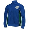 thumbnail image 2 of Men's Dallas Mavericks Blue Mitchell & Ness Hardwood Classics 75th Anniversary Authentic Warmup Full-Snap Jacket, 2 of 4