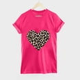thumbnail image 4 of Valentine's Day Shirts for Women Love Heart Graphic T-Shirts Short Sleeve Teacher Valentines Gift Tee Cute Tops (L, B Hot Pink), 4 of 5