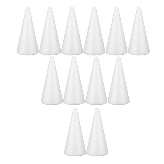 GAXIRE 12Pcs White Polystyrene Craft Cones for Home Projects and Christmas Decorations 4x2.2x4in