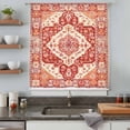 thumbnail image 5 of Burnt Orange Boho Sheer Curtains 45 Inches Long, Ethnic Geometric Southwest Light Filering Curtains, Breathable Simi Curtain Privacy Drapes for Kitchen Bathroom Lightweight Small Window Treatment, 5 of 9