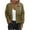 Army Green, variant on ZyeKqe Jacket for Women Long Sleeve Cropped Cardigan Crew Neck Solid Color Fashion Fall Outwear Blouses