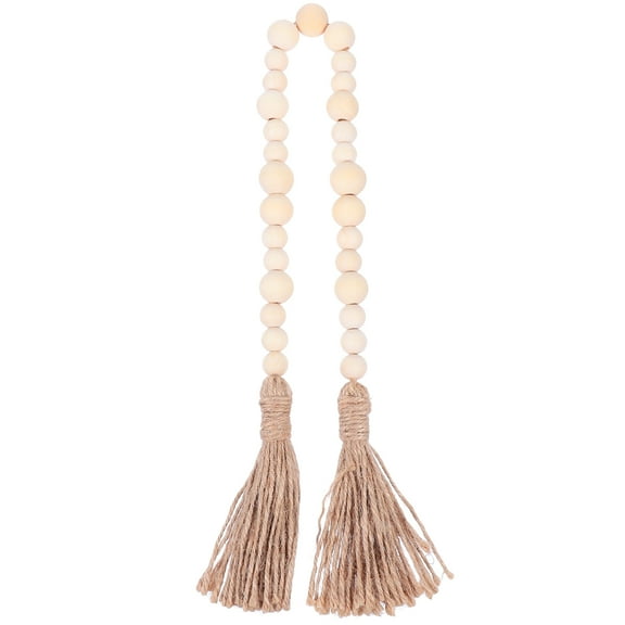 1pc Wooden Bead with Tassel Rustic Country Decor Home Bead Hanging Accessory