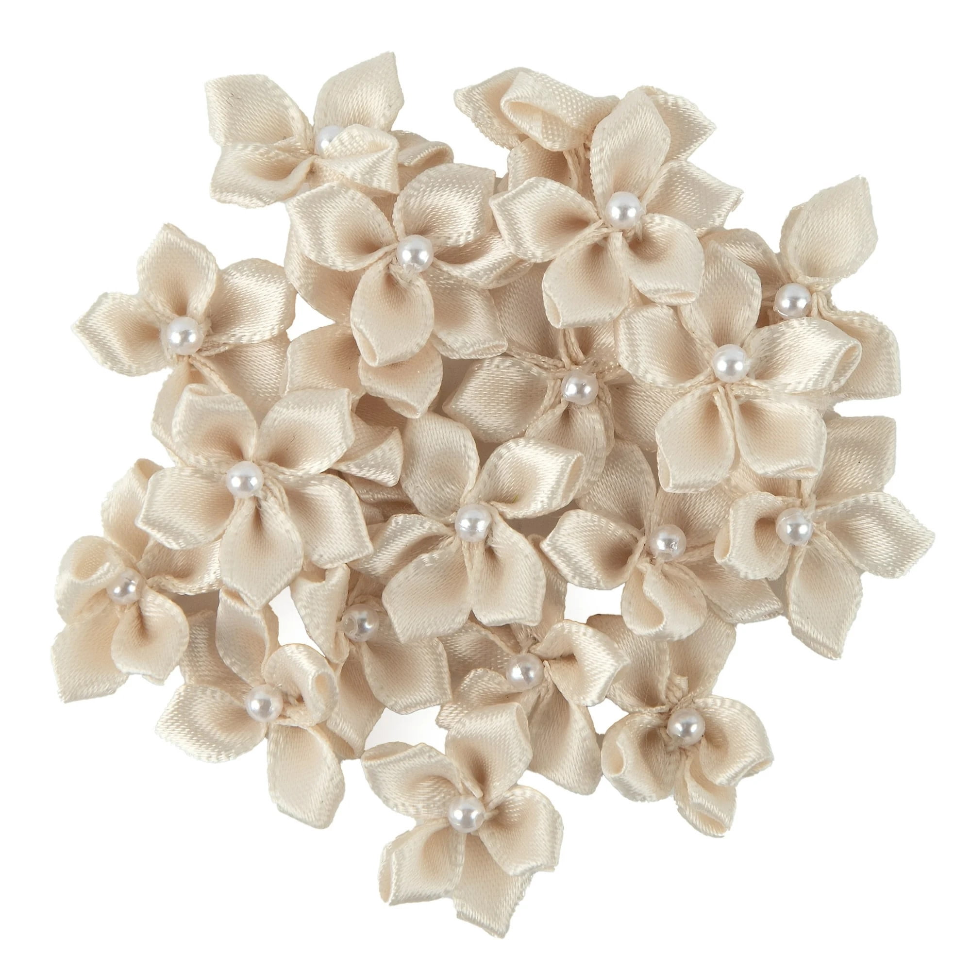 Hello Hobby Accessory 5 Petal Flowers, Cream, 20 piece