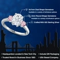 thumbnail image 2 of Gem Stone King 925 Sterling Silver White Moissanite and Pink Lab Grown Diamond Engagement Ring for Women | 2.60 Cttw | Oval 9X7MM | Gemstone Birthstone | Size 7, 2 of 7