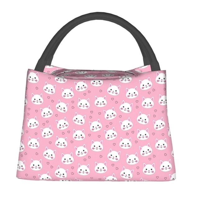 Disketp Cute Cat Bolsa Térmica Estampada, Bolsa Térmica Aislante para Almuerzo, Playa y Campamento