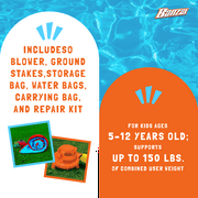 Banzai Slide N Soak Inflatable Outdoor Kids Splash Pool Water Park, Ages 5+