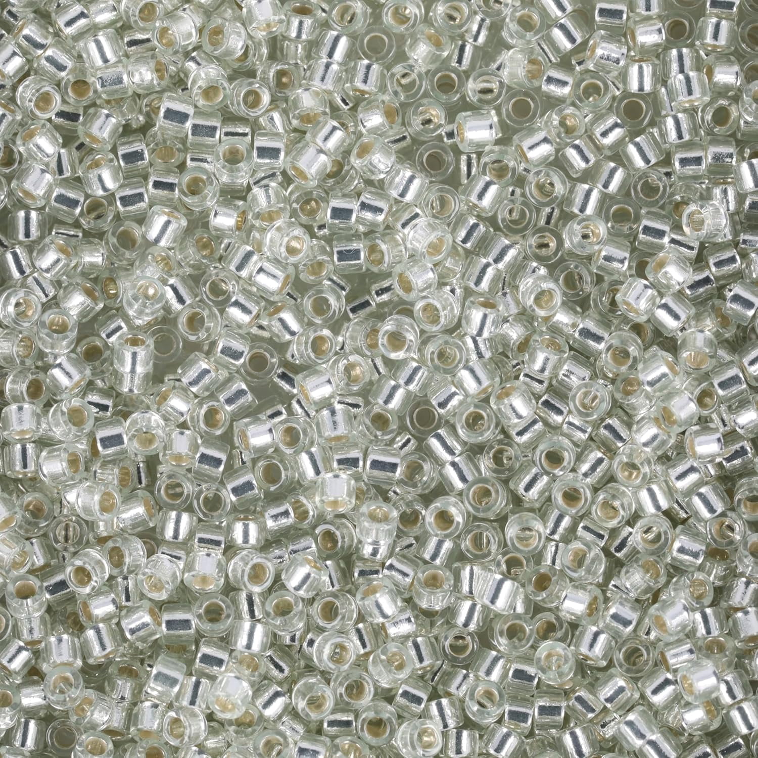 Miyuki Delica Seed Beads – Size 11/0 (1.6 mm), DB1431, Silver-Lined Pale Moss Green, 7.2 g, Approx. 1440 Beads