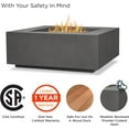 thumbnail image 6 of Real Flame Aegean 36" Square Steel Propane or Natural Gas Fire Pit Table in Weathered Slate, 6 of 9