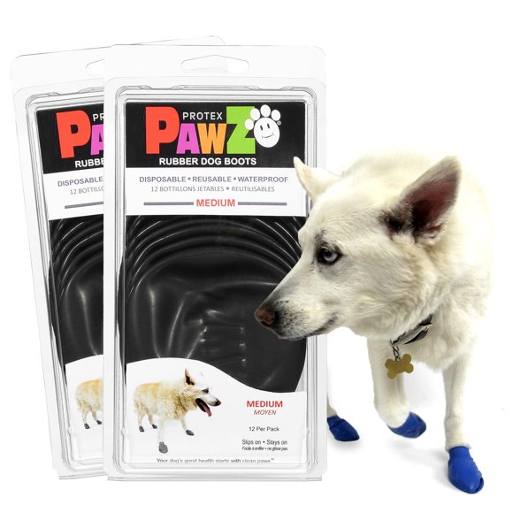 Botines impermeables de caucho para perro Protex PawZ, talla mediana, 6 cm