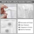 thumbnail image 4 of No Hook Shower Curtain with Snap in Liner Set Cotton and Linen Blend Shower Curtain for Bathroom Boho Dark Grey Striped 75" L x 72" W, 4 of 7