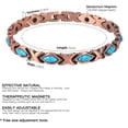 thumbnail image 2 of Pulsera de turquesa para mujer, terapia magnética curativa, alivia el dolor de la artritis, túnel carpiano, pulsera ajustable para mujer, pulsera magnética gaussiana de turquesa vintage (con herramien, 2 of 5