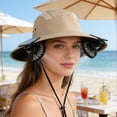 thumbnail image 6 of FEOLGEHLY Solar Fan Hat, UV Protection Sun Hat with Cooling Fan, Solar & USB Charging Breathable Fisherman Hat Wide Brim Neck Flap Waterproof for Fishing Hiking Gardening Outdoor, Khaki, 6 of 6