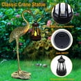 thumbnail image 3 of Solar Garden Statue Crane Figurine, Outdoor Hanging Solar Lanterns, Blue Heron Sculpture Statue for Patio, Yard, Lawn, Porch, Garden Decor for Outside Gifts for Christmas Mom, Women, Mother's Day, 3 of 7