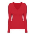 thumbnail image 3 of Blouses for women dressy casual Nylon,Spandex Soft Clothing M Red womens blouses, 3 of 4