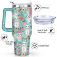 thumbnail image 3 of Cute Dog Design 40oz Tumbler with Handle - Double Wall Insulated Coffee Mug for Women - Dog Mom Gift Travel Cup with Straw, 3 of 7