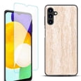 thumbnail image 1 of Slim-Fit Protective Fashion Phone Case (Black) for Samsung Galaxy A13 5G, with Tempered Glass Screen Protector, by OneToughShield ® - Marble/Coffee Tone, 1 of 3