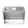 thumbnail image 1 of ikayaa Camping Bois de Chauffage Extérieur Portable Pliant Acier Inoxydable Randonnée Cuisine avec Plaque de Grill, 1 of 7