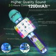 thumbnail image 3 of kurtrusly Microphone Noise Reduction Rechargeable Karaoke Microphone Wireless Portable LED Mic, Blue, 3 of 8