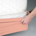 thumbnail image 4 of DNG Creations 1 Piece Box Spring Cover 100% Egyptian Cotton Wrap Around 4 Sides for Hotel & Home, Fits Box Springs up to 18 Inch Deep Pocket ( Solid Peach - Full ), 4 of 7