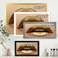 thumbnail image 4 of Designart 'Close Up of Woman Plump Lips With Golden Lipstick' Modern Framed Art Print, 4 of 4